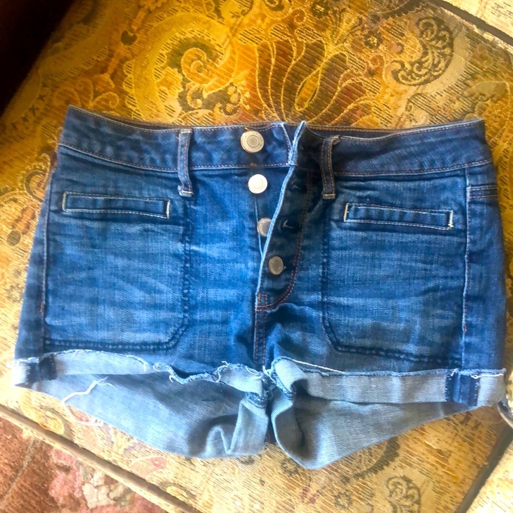 American Eagle Stretch Sailor Cuffed Denim Shorts